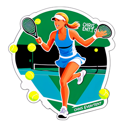 Adesivo di Chris Evert in Azione