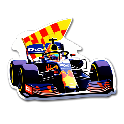 Autocollant de Max Verstappen en course