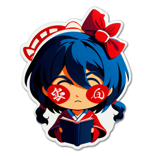 知識を愛するキャラクターのステッカー