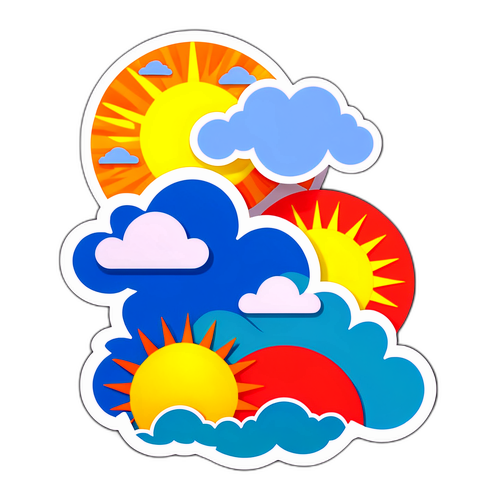 Makulay na Sticker ng mga Simbolo ng Panahon