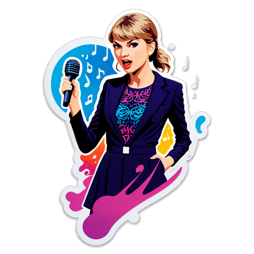 Taylor Swift no Palco: A Ilustração Vibrante que Captura a Magia dos Seus Shows!