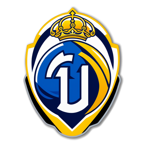 Estilo artístico de la pegatina de la Euroleague con emblemas del Real Madrid y Maccabi Tel Aviv