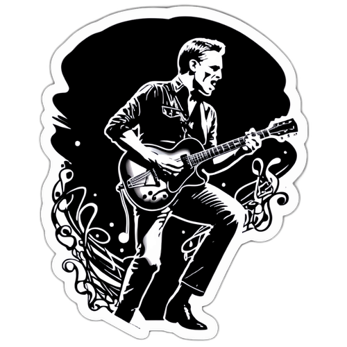 Vintage Sticker av Bryan Adams på Scene
