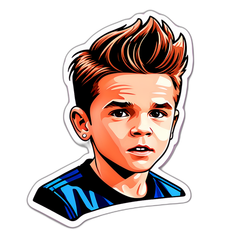 Autocollant représentant Cruz Beckham dans un style graphique dynamique
