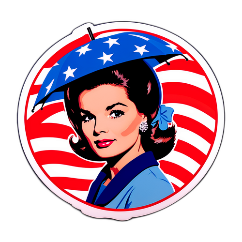 Nostalgisches Bild von Jackie Kennedys berühmtem Hut und Regenschirm