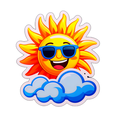Masaya at Makulay na Sticker ng Araw