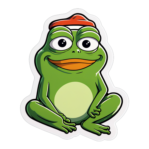 Grib Dine Venner! Pepe Frø Sticker Med Komiske Citater Der Får Dig Til At Grine!