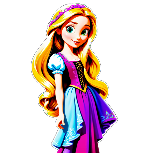 Unlock Your Imagination: Discover the Magic of Rapunzel with This Enchanting Sticker!