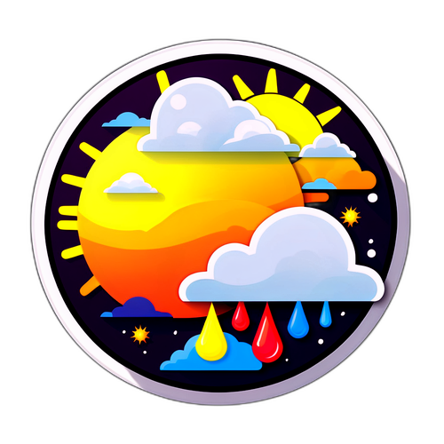 लखनऊ में मौसम का रंगीन स्टिकर