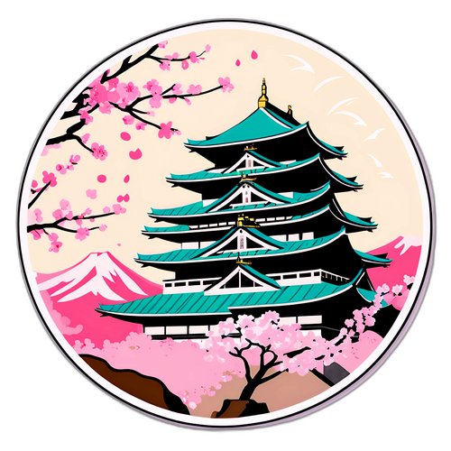 名古屋城と桜のデザイン