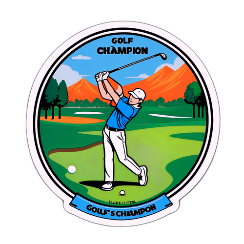 Stickers z młodym golfistą Lukiem Littlerem w akcji