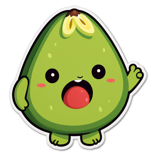 Cheerful Avocado Sticker