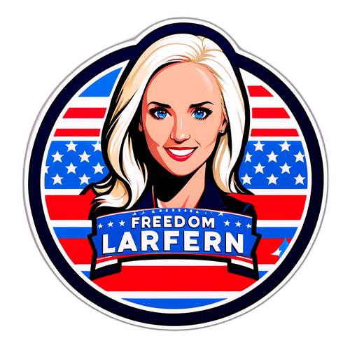 A Bold Sticker of Tomi Lahren with a Patriotic Quote
