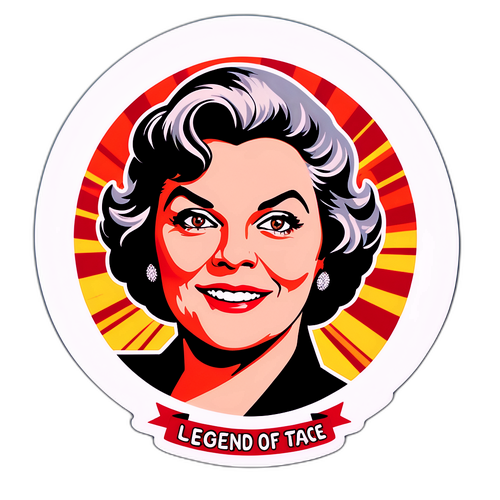 Retro-tyylinen tarra, jossa Tyne Daly'n ikoniset roolit