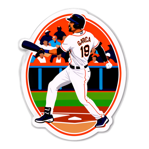 An Action-Packed Home Run Sticker of Luis Garcia