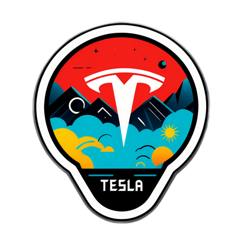 מדבקת טסלה עתידנית