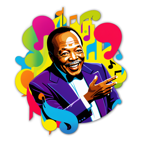 Célébrez Quincy Jones : Découvrez le Design de Sticker Éblouissant qui Réveille la Musique!