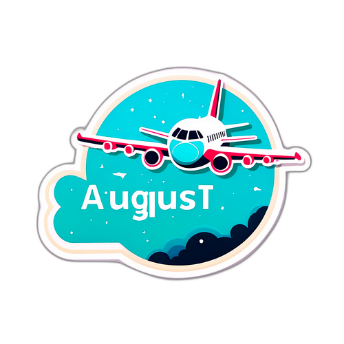 八月飞机贴纸