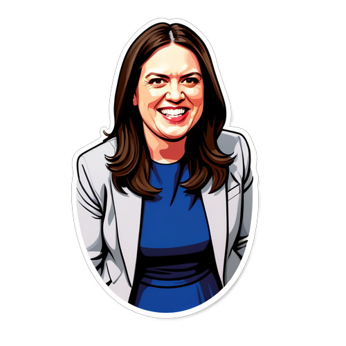 Meet the Political Icon: Stunning Sticker Art of Sarah Huckabee Sanders You Can't Miss!