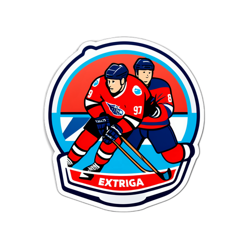 Design hokejové nálepky s tématem Extraligy