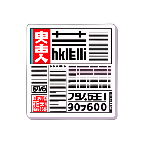 ビジネスマン向けスタイリッシュな新聞風ステッカー