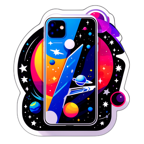 Sticker van de iPhone 17 met futuristisch ontwerp