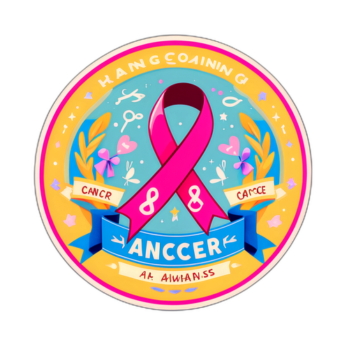Una pegatina vintage para la concienciación sobre el cáncer