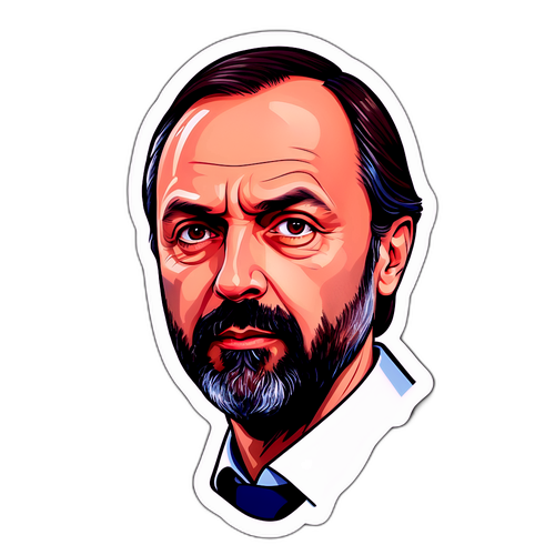 Autocollant d'Édouard Philippe avec une expression déterminée