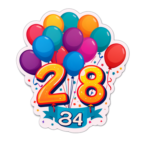 Pegatina de Celebración del Número 28