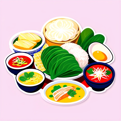 Illustratie van Vietnamese gerechten