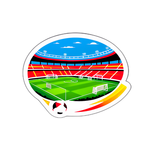 บรรยากาศที่มีชีวิตชีวาของการแข่งขันฟุตบอลในสนาม