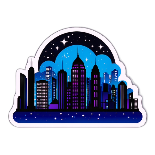 NASDAQ綜合指數夜景貼紙