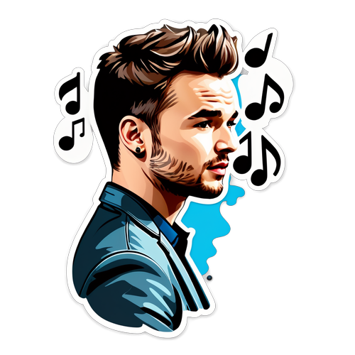 Unleash the Beat: Liam Payne's Iconic Profile with Flowing Musical Creativity!