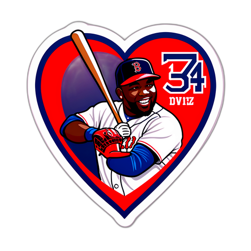 David Ortiz Heart-Shaped Sticker