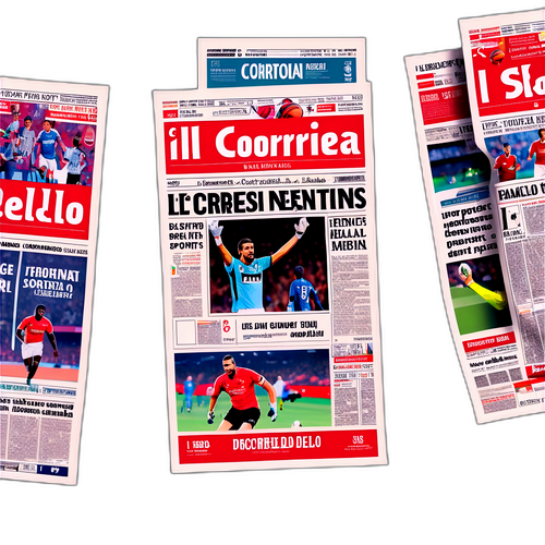 Design artistico della prima pagina de Il Corriere dello Sport