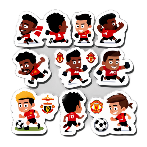 สติกเกอร์แมนเชสเตอร์ยูไนเต็ด: การ์ตูนผู้เล่นฝึกซ้อมในสนาม