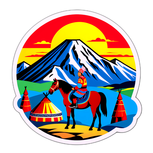 Traditioneel Kyrgyzstan Sticker