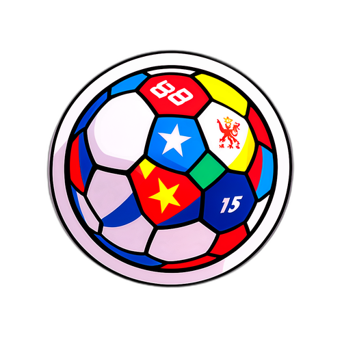 Sticker cu mingea de fotbal stilizată Liga I