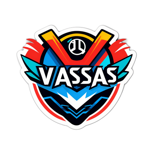 A Vasas csapat emblémája dinamikus sportos dizájnnal