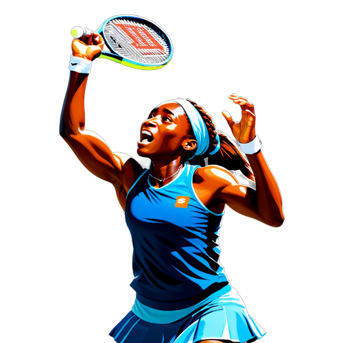 Stiker Dinamis Coco Gauff di Lapangan Tenis