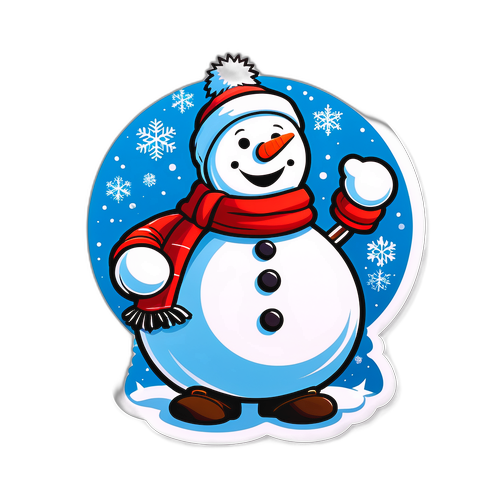 Humorvolle Schneemann-Aufkleber