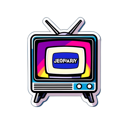 Retro TV Jeopardy Sticker