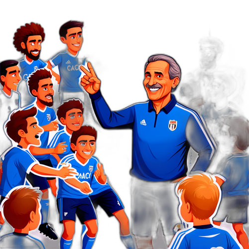Entrenador Torésani y Jugadores Animados