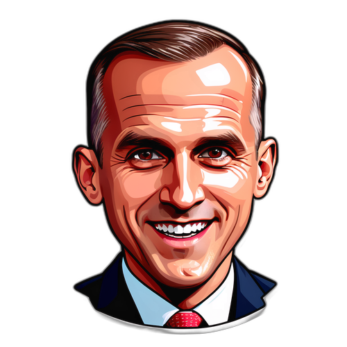 Design a sticker of Corey Lewandowski, showcasing his energetic personality with dynamic colors and a playful expression.