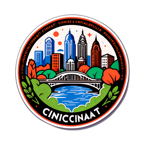 Diseño que combina los logos de Cincinnati y Filadelfia con elementos de la naturaleza