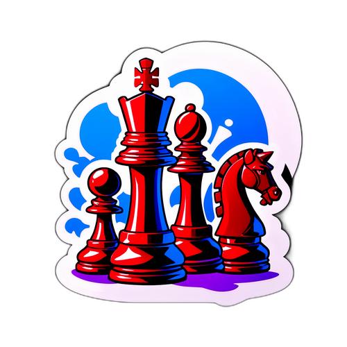 Élément artistique d'une partie d'échecs avec pièces animées