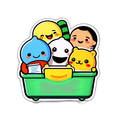 かわいらしいキャラクターたちがAmazon Primeコンテンツを楽しむデザイン