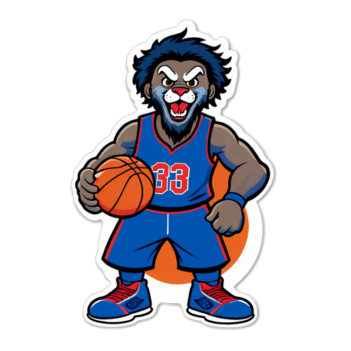 Autocollant avec le mascotte des Detroit Pistons