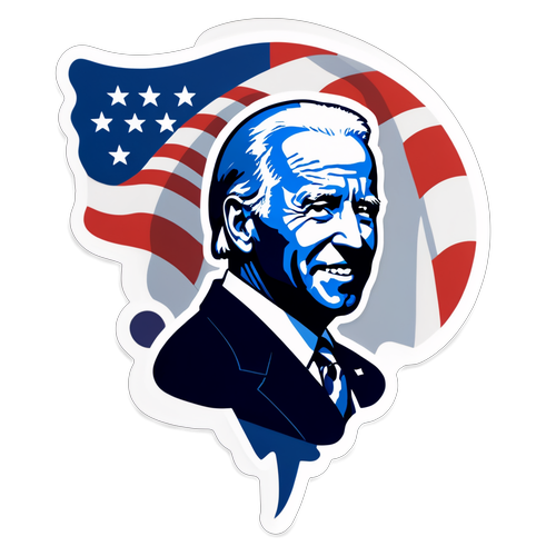 Stiker Presiden dengan Siluet Joe Biden