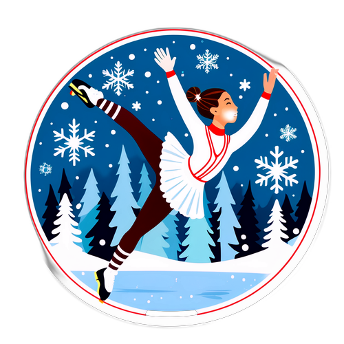 Festlig vinterklistremerke med figurkjører